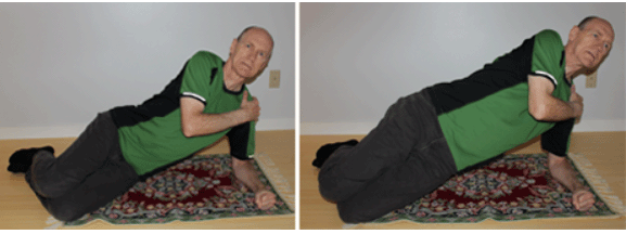 Figure 7: Keep the spacing and bracing as you perform the simple version of the Side Bridge.